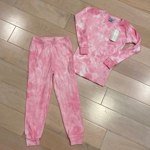 B.Steps girls soft modal cotton pink white tie dye pajama